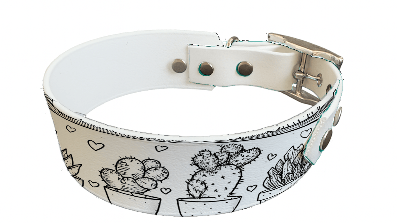 L'atelier du Fourmilier collier bicolore 350 Collier bicolore large pour chien en BioThane® imprimé – Collection Saint valentin– 38/25 mm