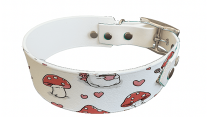 L'atelier du Fourmilier collier bicolore 354 Collier bicolore large pour chien en BioThane® imprimé – Collection Saint valentin– 38/25 mm