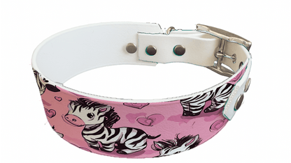 L'atelier du Fourmilier collier bicolore 361 Collier bicolore large pour chien en BioThane® imprimé – Collection Saint valentin– 38/25 mm
