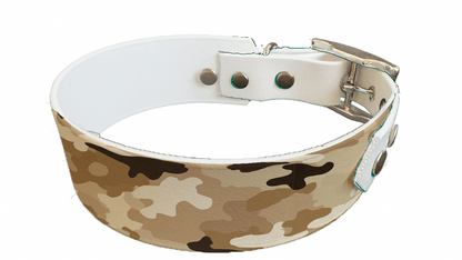 L'atelier du Fourmilier collier bicolore 394 Collier bicolore large pour chien en BioThane® imprimé – Collection camouflage– 38/25 mm