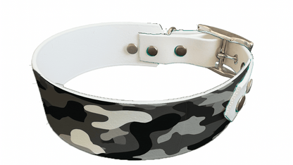 L'atelier du Fourmilier collier bicolore 395 Collier bicolore large pour chien en BioThane® imprimé – Collection camouflage– 38/25 mm