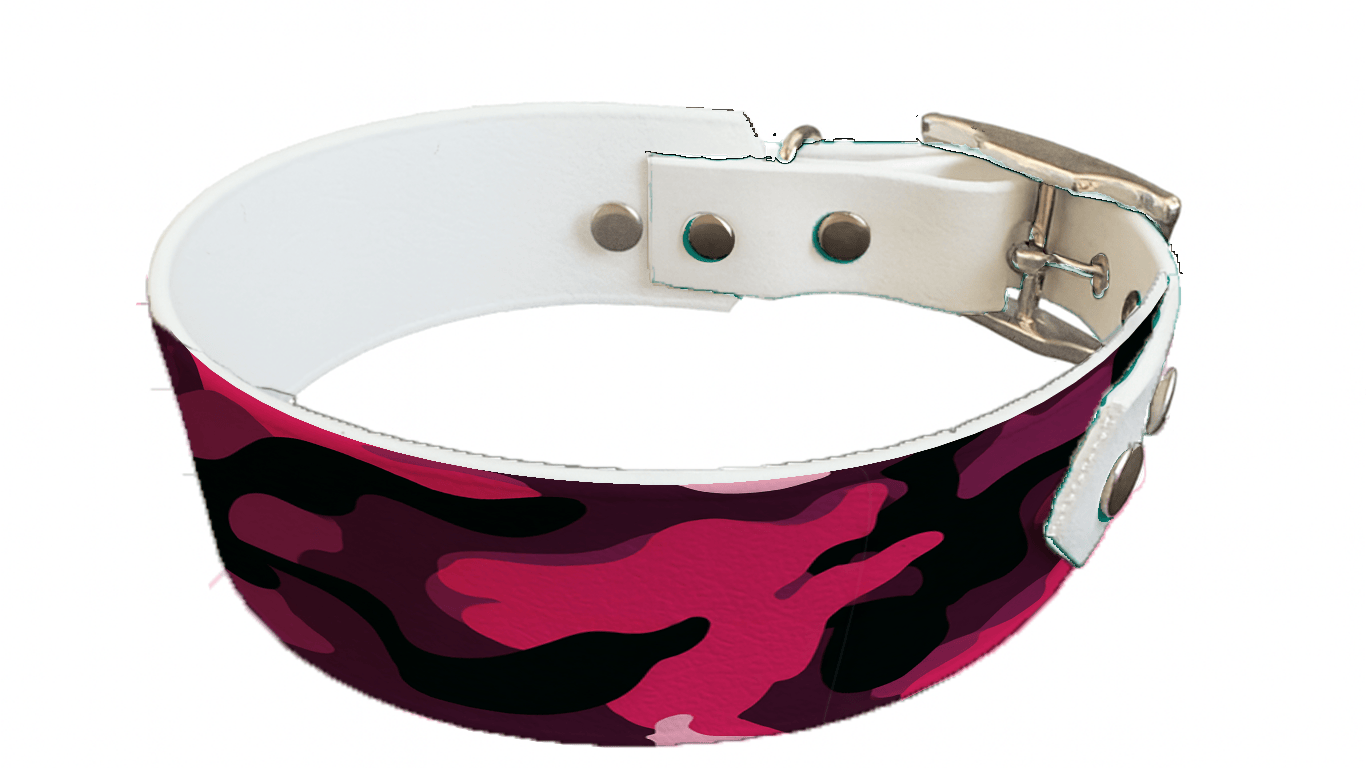 L'atelier du Fourmilier collier bicolore 397 Collier bicolore large pour chien en BioThane® imprimé – Collection camouflage– 38/25 mm