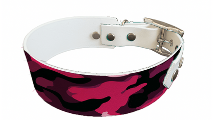 L'atelier du Fourmilier collier bicolore 397 Collier bicolore large pour chien en BioThane® imprimé – Collection camouflage– 38/25 mm