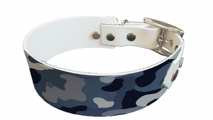 L'atelier du Fourmilier collier bicolore 398 Collier bicolore large pour chien en BioThane® imprimé – Collection camouflage– 38/25 mm