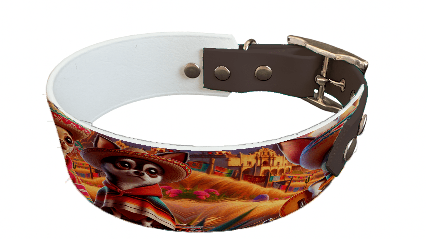 L'atelier du Fourmilier collier bicolore 41 Collier bicolore large pour chien en BioThane® imprimé – Collection chiens– 38/25 mm