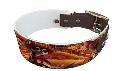 L'atelier du Fourmilier collier bicolore 41 Collier bicolore large pour chien en BioThane® imprimé – Collection chiens– 38/25 mm