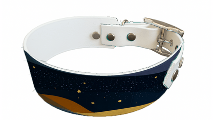 L'atelier du Fourmilier collier bicolore 415 Collier bicolore large pour chien en BioThane® imprimé – Collection paysage– 38/25 mm