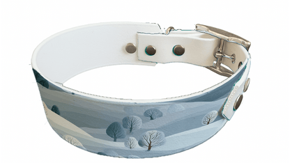L'atelier du Fourmilier collier bicolore 420 Collier bicolore large pour chien en BioThane® imprimé – Collection paysage– 38/25 mm