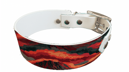 L'atelier du Fourmilier collier bicolore 421 Collier bicolore large pour chien en BioThane® imprimé – Collection paysage– 38/25 mm