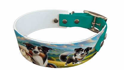 L'atelier du Fourmilier collier bicolore 44 Collier bicolore large pour chien en BioThane® imprimé – Collection chiens– 38/25 mm