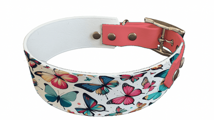 L'atelier du Fourmilier collier bicolore 54 Collier bicolore large pour chien en BioThane® imprimé – Collection insectes– 38/25 mm