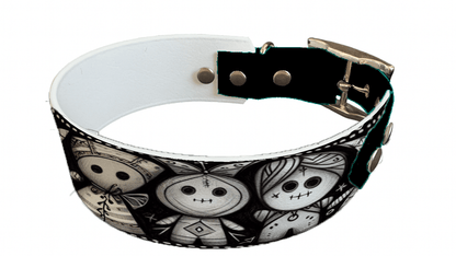 L'atelier du Fourmilier collier bicolore 56 Collier bicolore large pour chien en BioThane® imprimé – Collection Halloween– 38/25 mm