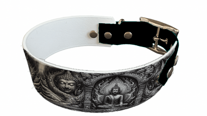 L'atelier du Fourmilier collier bicolore 59 Collier bicolore large pour chien en BioThane® imprimé – Collection Tribal – 38/25 mm