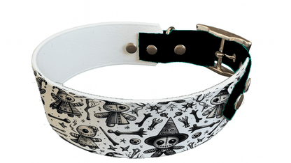 L'atelier du Fourmilier collier bicolore 60 Collier bicolore large pour chien en BioThane® imprimé – Collection Halloween– 38/25 mm