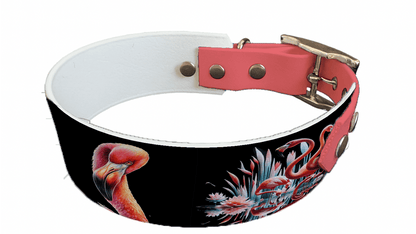 L'atelier du Fourmilier collier bicolore 77 Collier bicolore large pour chien en BioThane® imprimé – Collection animaux sauvages– 38/25 mm