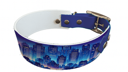 L'atelier du Fourmilier collier bicolore 90 Collier bicolore large pour chien en BioThane® imprimé – Collection pop art– 38/25 mm