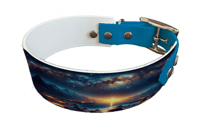 L'atelier du Fourmilier collier bicolore 93 Collier bicolore large pour chien en BioThane® imprimé – Collection paysage– 38/25 mm