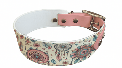 L'atelier du Fourmilier collier bicolore 97 Collier bicolore large pour chien en BioThane® imprimé – Collection Tribal – 38/25 mm