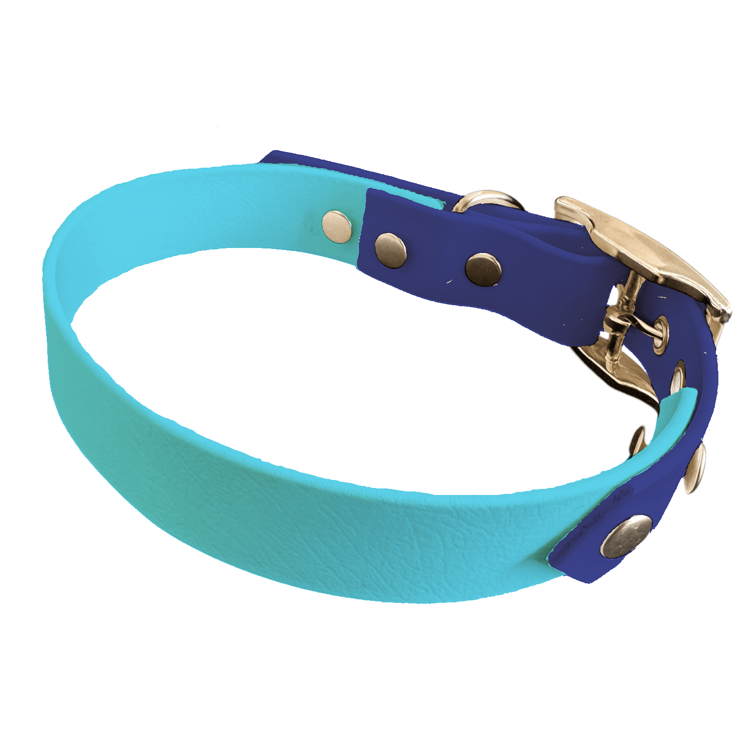 L'atelier du Fourmilier collier bicolore Bleu Clair Collier Bicolore en BioThane®  25 mm – coloris personnalisable