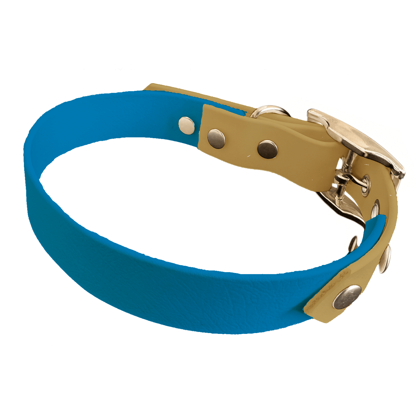 L'atelier du Fourmilier collier bicolore Bleu Collier Bicolore en BioThane®  25 mm – coloris personnalisable