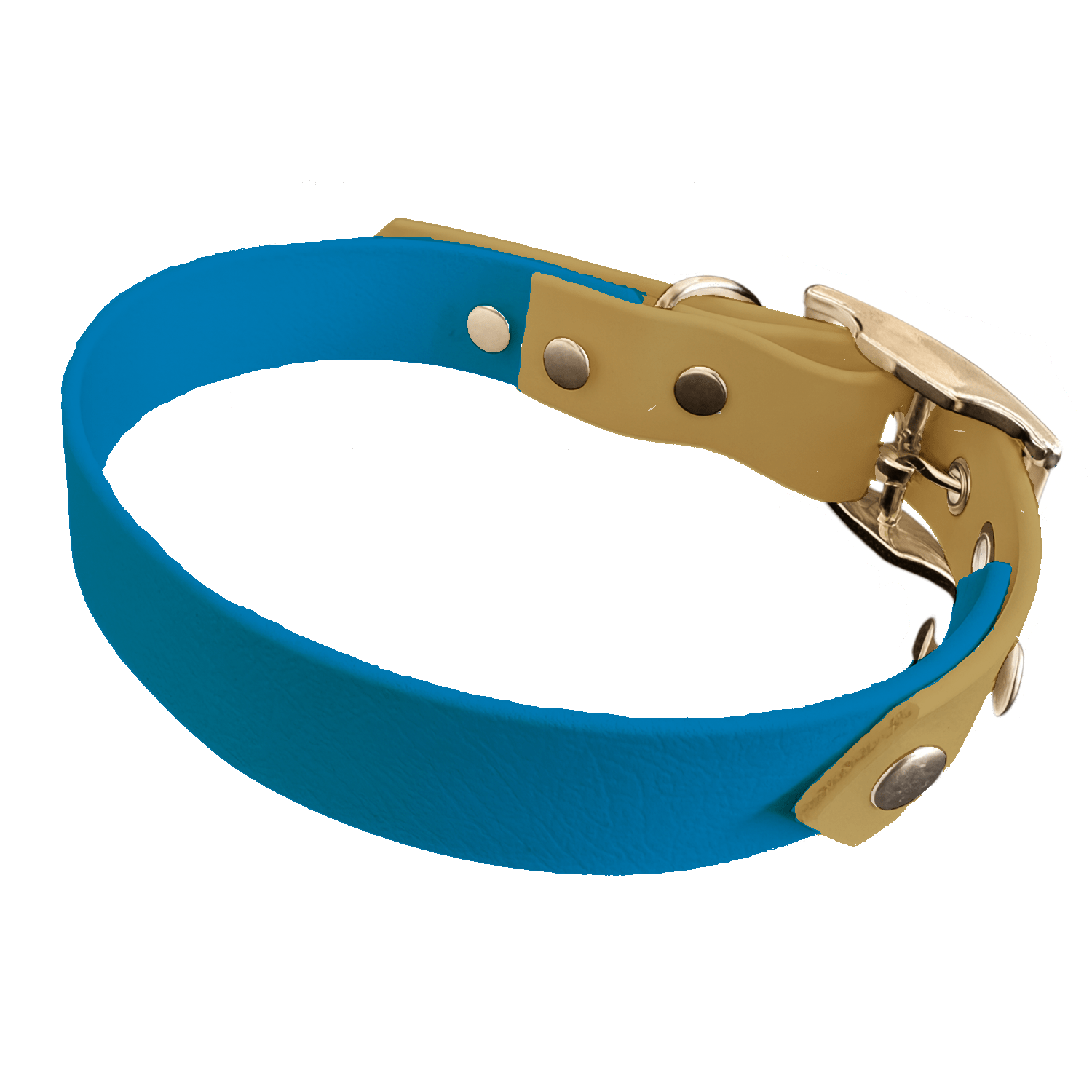 L'atelier du Fourmilier collier bicolore Bleu Collier Bicolore en BioThane®  25 mm – coloris personnalisable