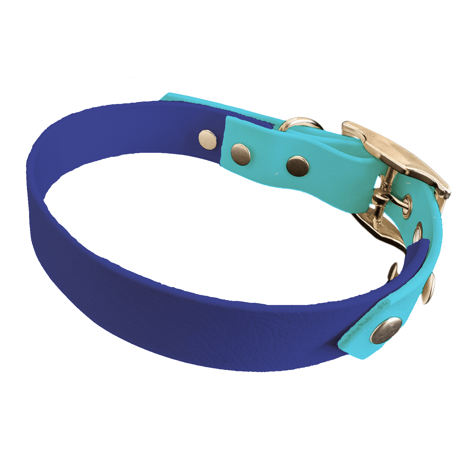 L'atelier du Fourmilier collier bicolore Bleu Marine Collier Bicolore en BioThane®  25 mm – coloris personnalisable