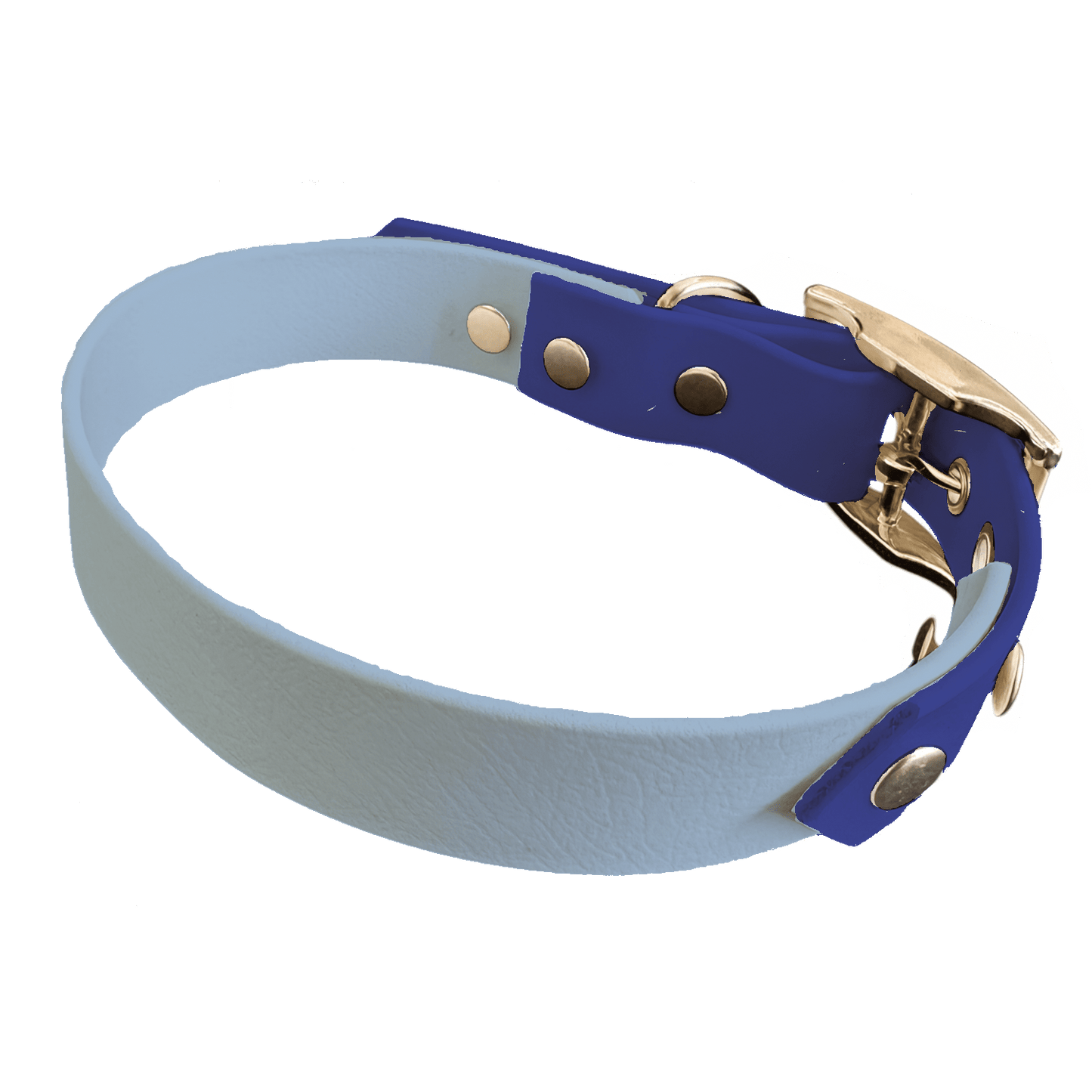 L'atelier du Fourmilier collier bicolore Bleu Polaire Collier Bicolore en BioThane®  25 mm – coloris personnalisable