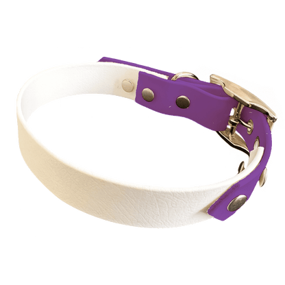 L'atelier du Fourmilier collier bicolore Collier Bicolore en BioThane®  25 mm – coloris personnalisable