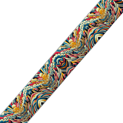 L'atelier du Fourmilier collier bicolore Collier bicolore large pour chien en BioThane® imprimé – Collection abstrait – 38/25 mm