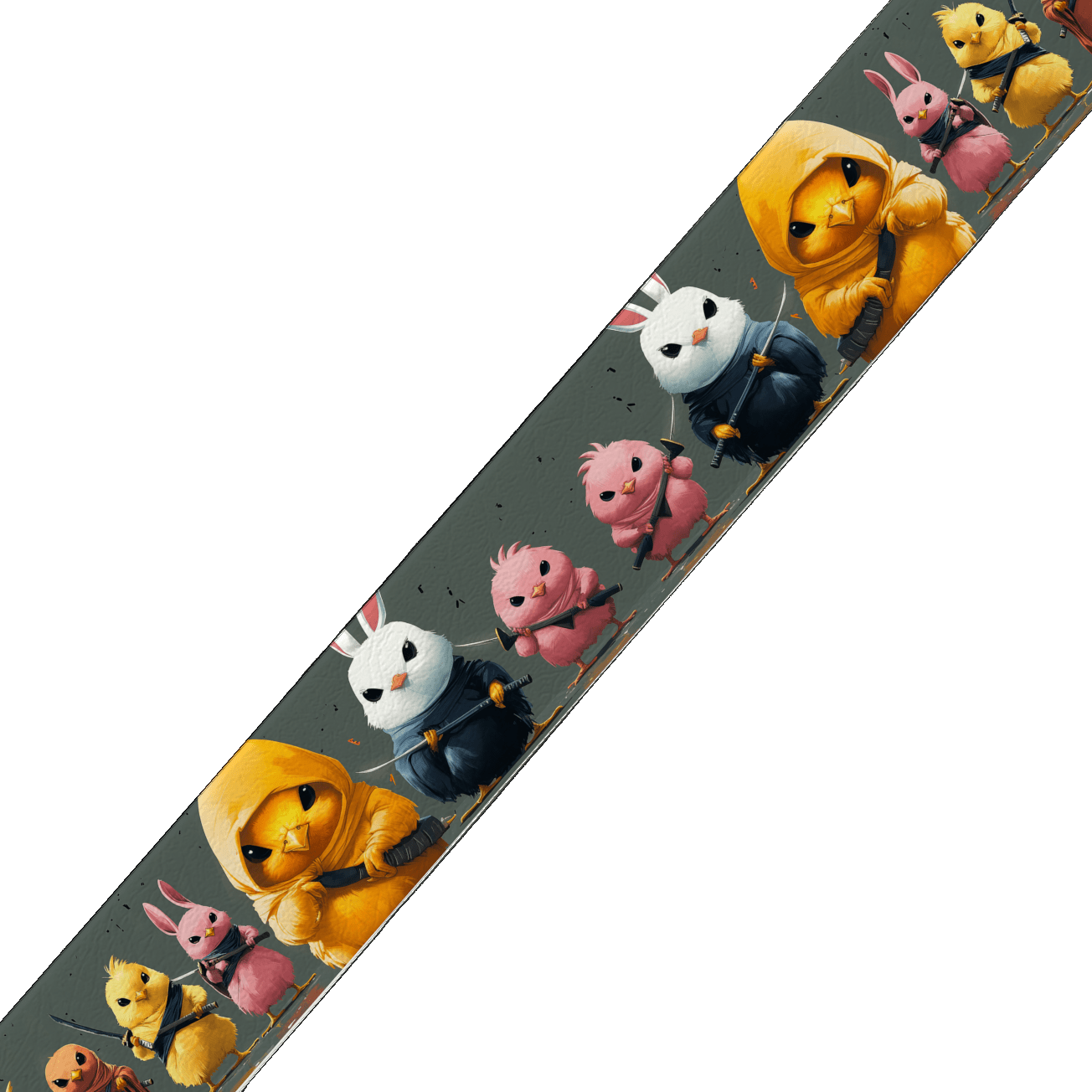 L'atelier du Fourmilier collier bicolore Collier bicolore large pour chien en BioThane® imprimé – Collection animaux pop/kawaii – 38/25 mm