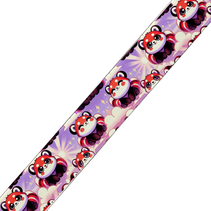 L'atelier du Fourmilier collier bicolore Collier bicolore large pour chien en BioThane® imprimé – Collection animaux pop/kawaii – 38/25 mm