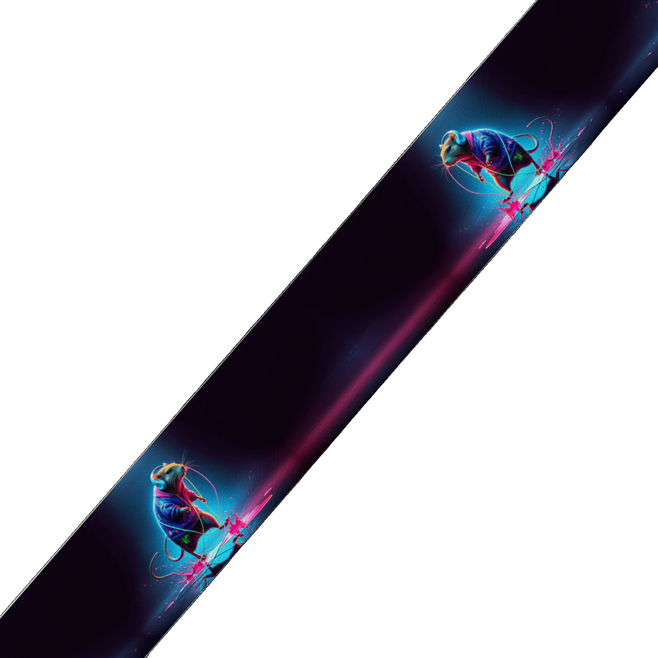 L'atelier du Fourmilier collier bicolore Collier bicolore large pour chien en BioThane® imprimé – Collection animaux pop/kawaii – 38/25 mm