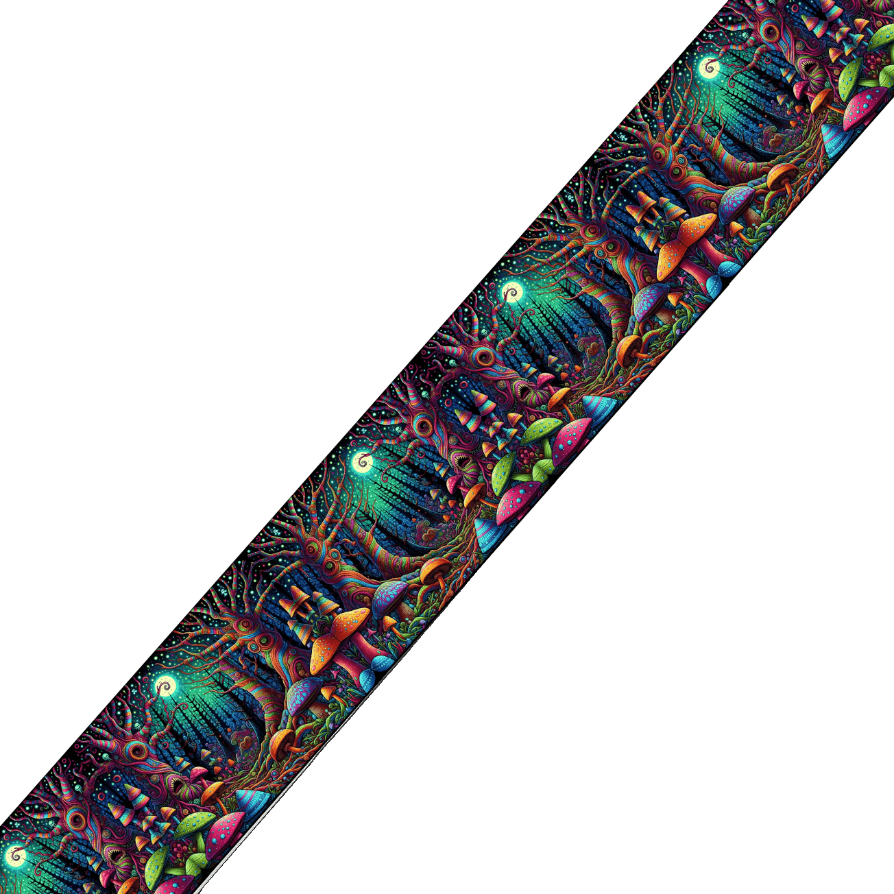 L'atelier du Fourmilier collier bicolore Collier bicolore large pour chien en BioThane® imprimé – Collection forêt enchantée – 38/25 mm