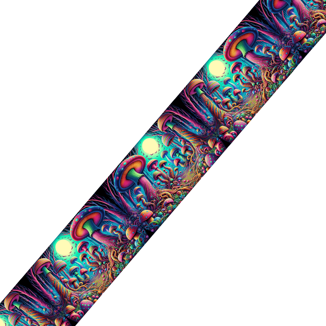 L'atelier du Fourmilier collier bicolore Collier bicolore large pour chien en BioThane® imprimé – Collection forêt enchantée – 38/25 mm