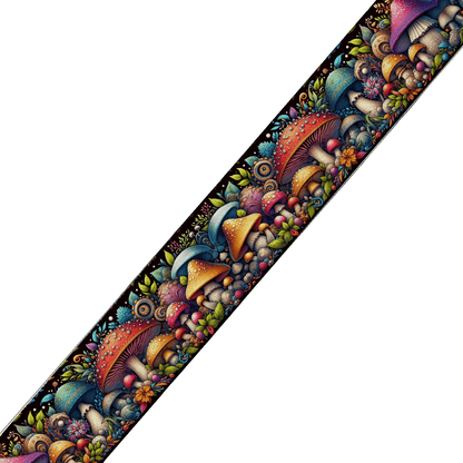 L'atelier du Fourmilier collier bicolore Collier bicolore large pour chien en BioThane® imprimé – Collection forêt enchantée – 38/25 mm