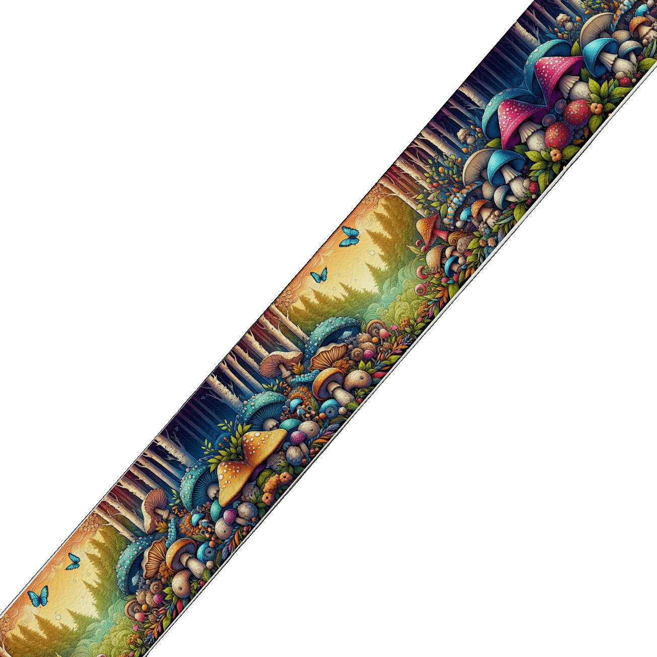 L'atelier du Fourmilier collier bicolore Collier bicolore large pour chien en BioThane® imprimé – Collection forêt enchantée – 38/25 mm