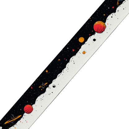 L'atelier du Fourmilier collier bicolore Collier bicolore large pour chien en BioThane® imprimé – Collection galaxie – 38/25 mm