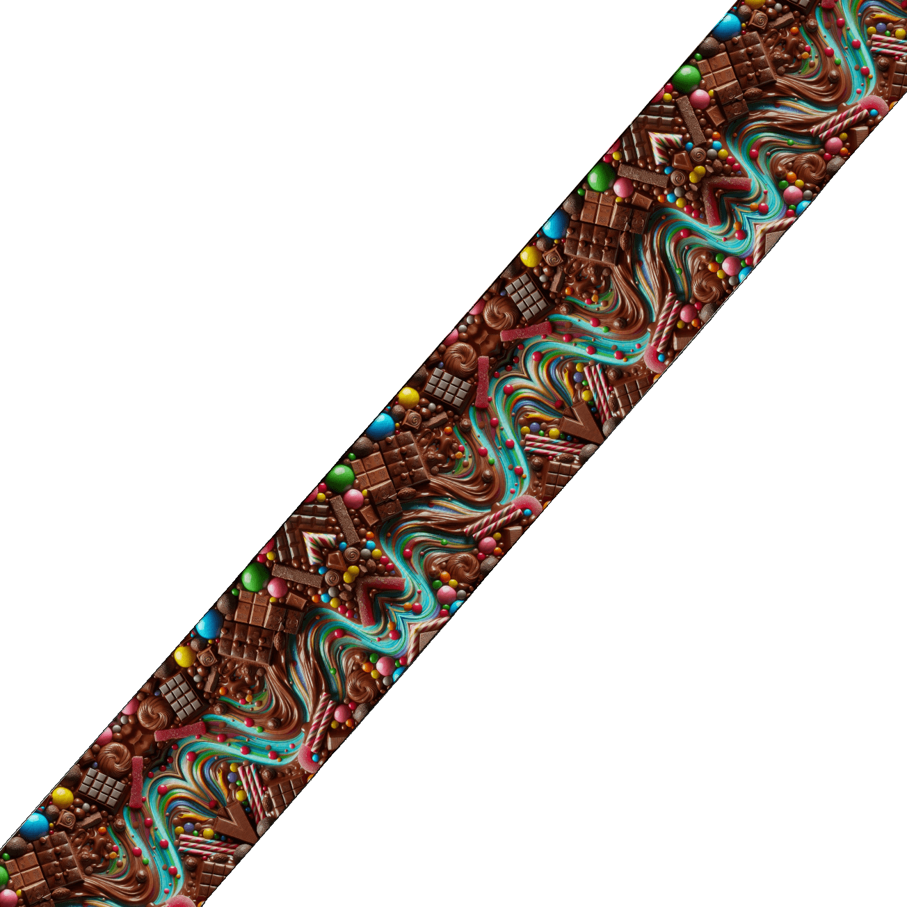 L'atelier du Fourmilier collier bicolore Collier bicolore large pour chien en BioThane® imprimé – Collection gourmandise – 38/25 mm