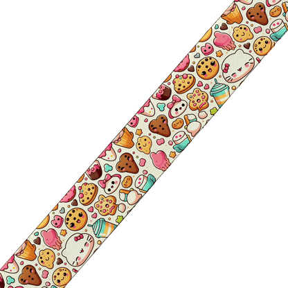 L'atelier du Fourmilier collier bicolore Collier bicolore large pour chien en BioThane® imprimé – Collection gourmandise – 38/25 mm