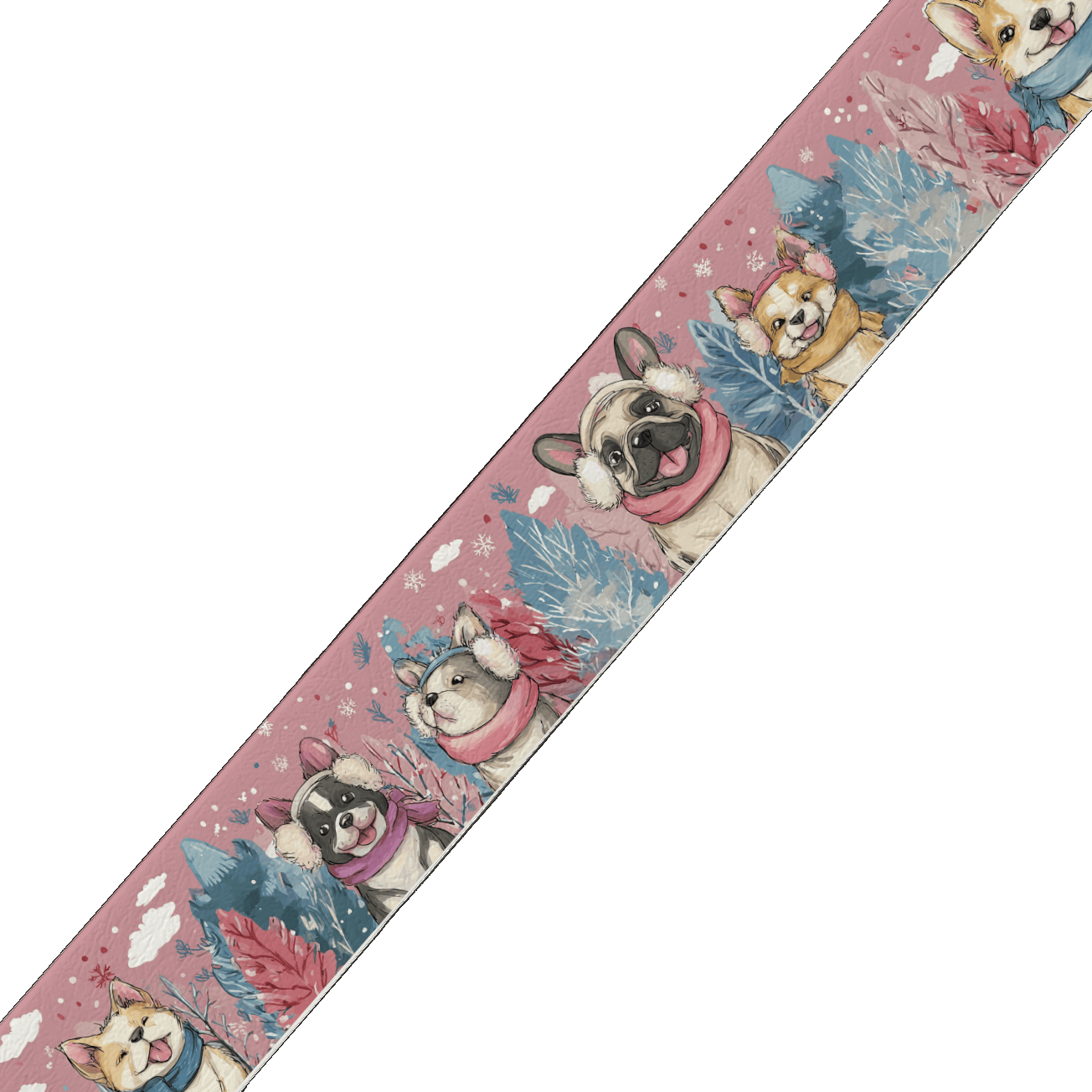 L'atelier du Fourmilier collier bicolore Collier bicolore large pour chien en BioThane® imprimé – Collection hiver et Noël– 38/25 mm