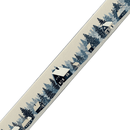 L'atelier du Fourmilier collier bicolore Collier bicolore large pour chien en BioThane® imprimé – Collection hiver et Noël– 38/25 mm