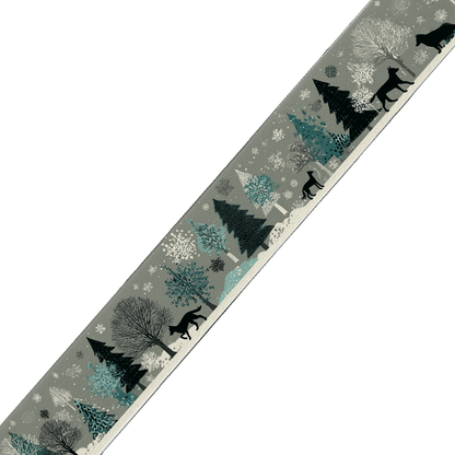 L'atelier du Fourmilier collier bicolore Collier bicolore large pour chien en BioThane® imprimé – Collection hiver et Noël– 38/25 mm