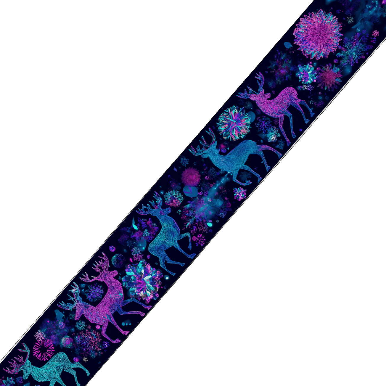 L'atelier du Fourmilier collier bicolore Collier bicolore large pour chien en BioThane® imprimé – Collection hiver et Noël– 38/25 mm
