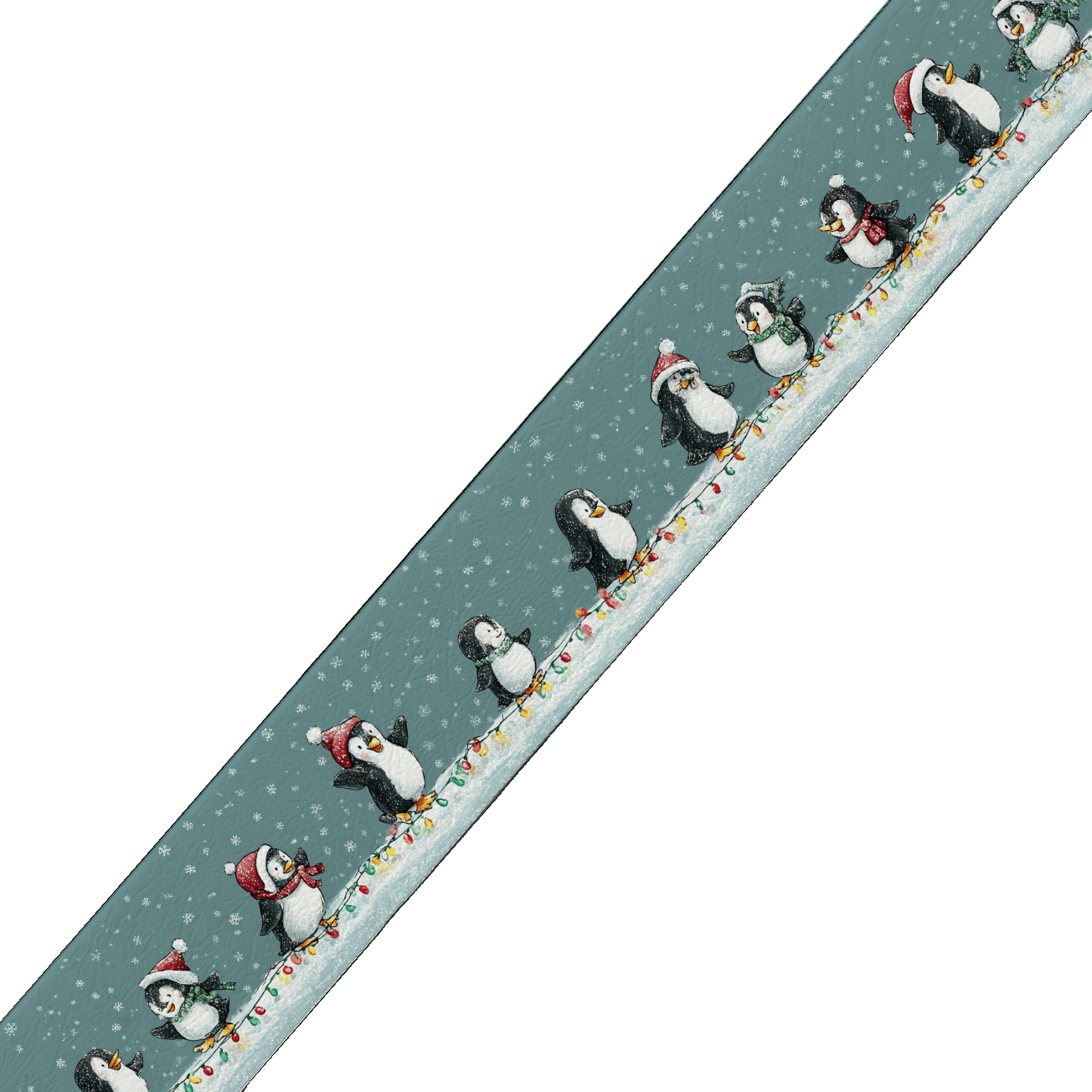 L'atelier du Fourmilier collier bicolore Collier bicolore large pour chien en BioThane® imprimé – Collection hiver et Noël– 38/25 mm