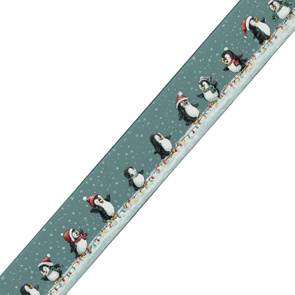 L'atelier du Fourmilier collier bicolore Collier bicolore large pour chien en BioThane® imprimé – Collection hiver et Noël– 38/25 mm