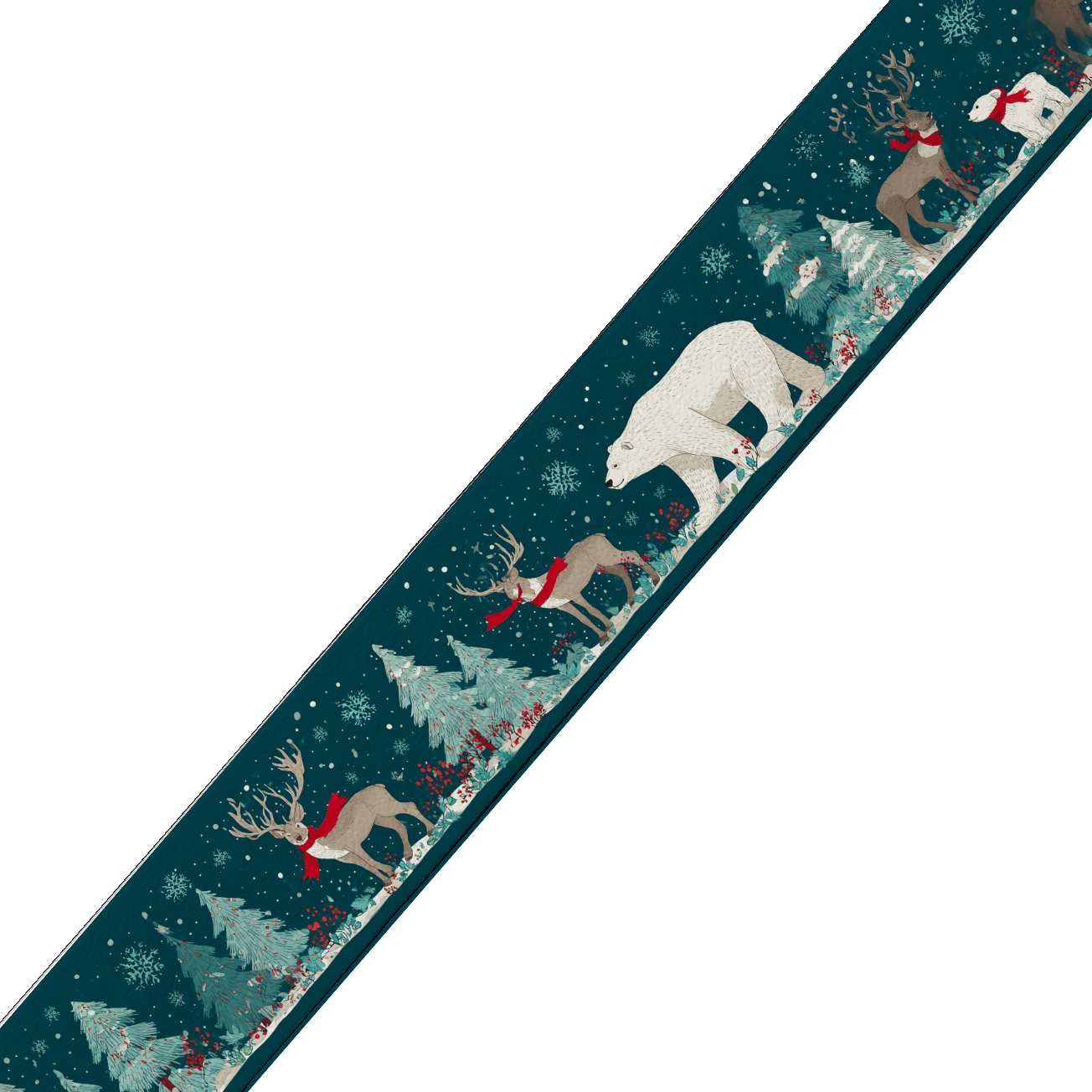 L'atelier du Fourmilier collier bicolore Collier bicolore large pour chien en BioThane® imprimé – Collection hiver et Noël– 38/25 mm
