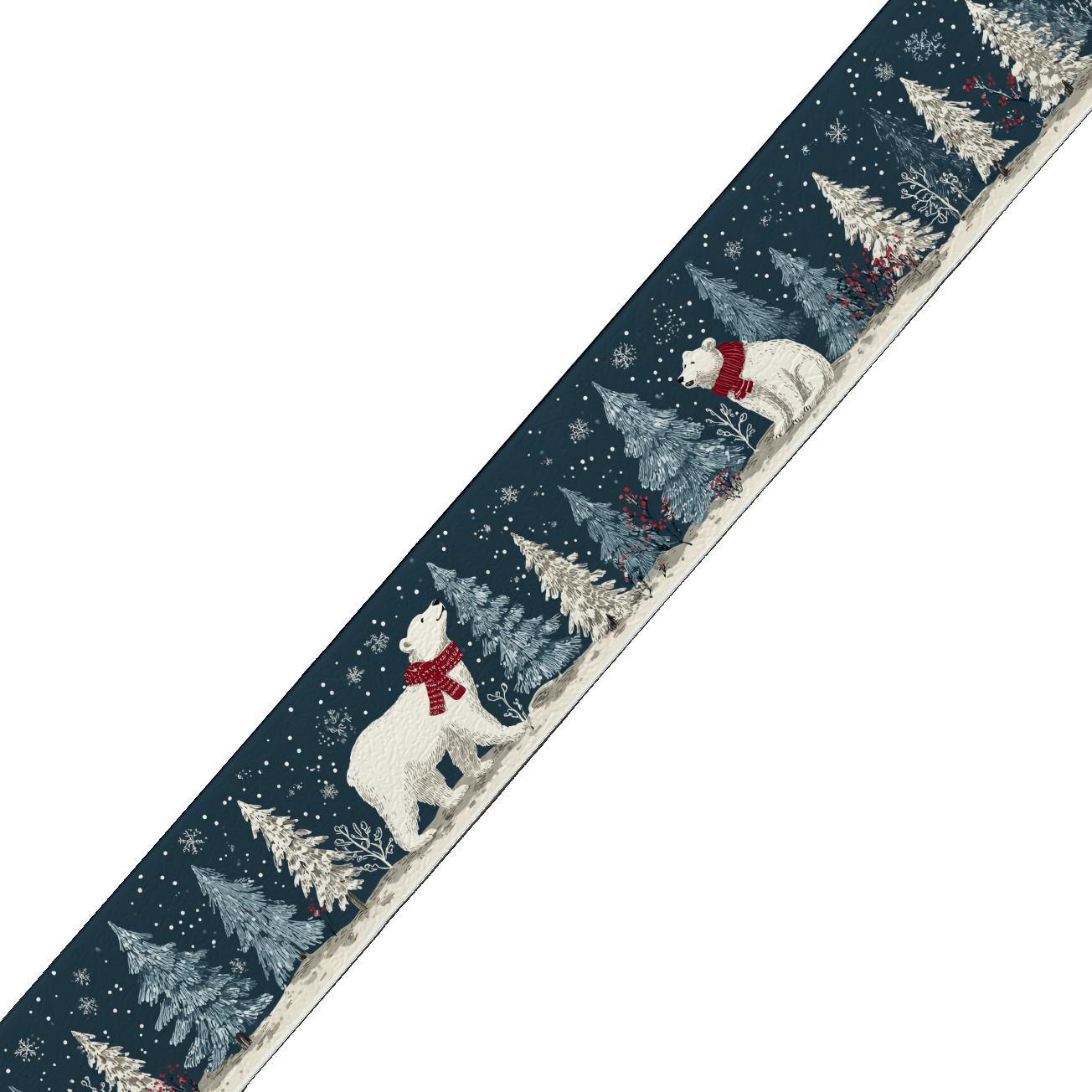 L'atelier du Fourmilier collier bicolore Collier bicolore large pour chien en BioThane® imprimé – Collection hiver et Noël– 38/25 mm