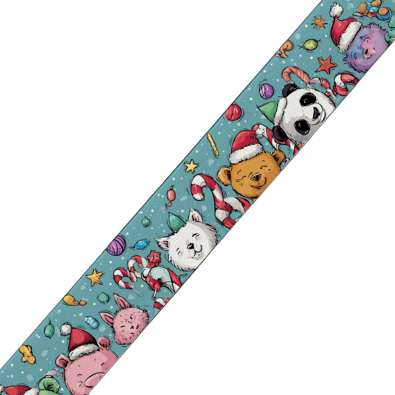 L'atelier du Fourmilier collier bicolore Collier bicolore large pour chien en BioThane® imprimé – Collection hiver et Noël– 38/25 mm