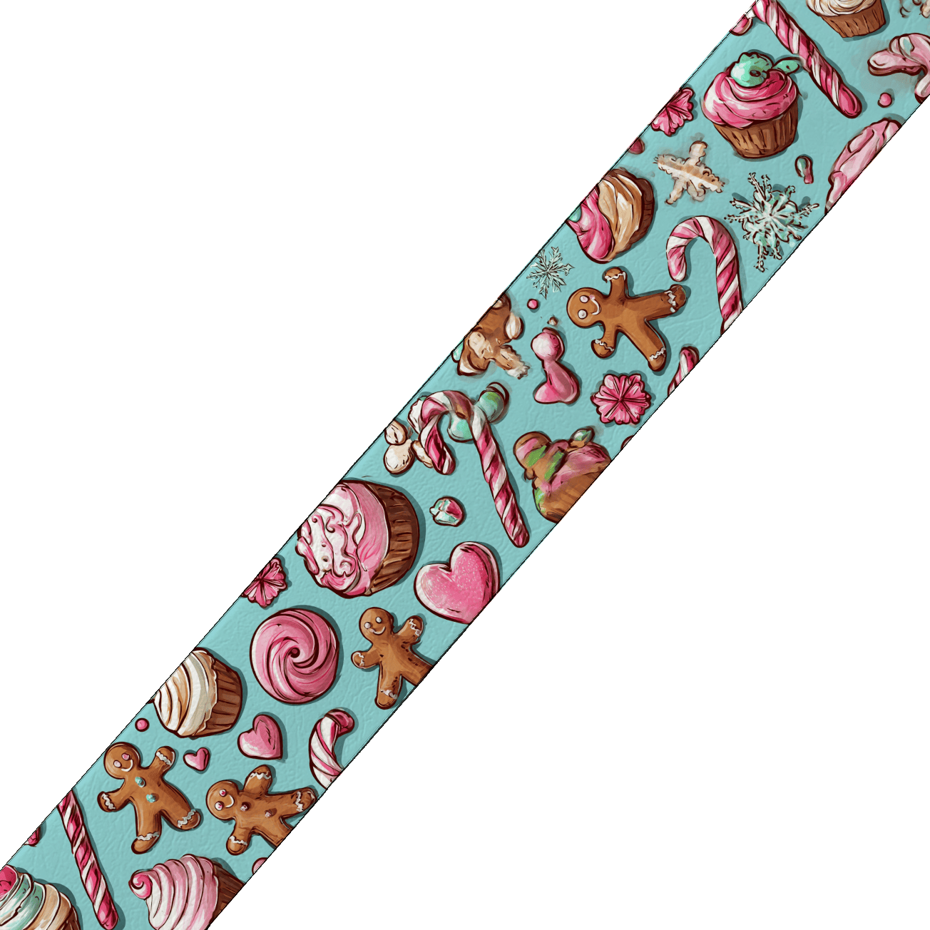 L'atelier du Fourmilier collier bicolore Collier bicolore large pour chien en BioThane® imprimé – Collection hiver et Noël– 38/25 mm