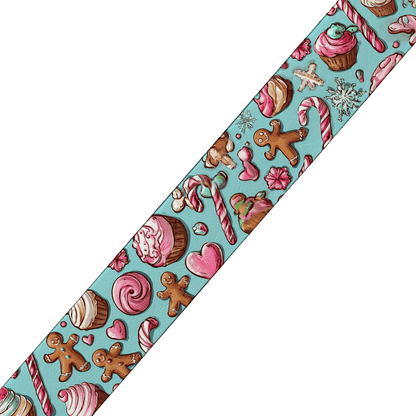 L'atelier du Fourmilier collier bicolore Collier bicolore large pour chien en BioThane® imprimé – Collection hiver et Noël– 38/25 mm